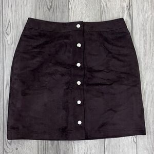 The Limited Women Size 4 Brown Faux Suede Button A Line NEW Mini Skirt Retro Y2K